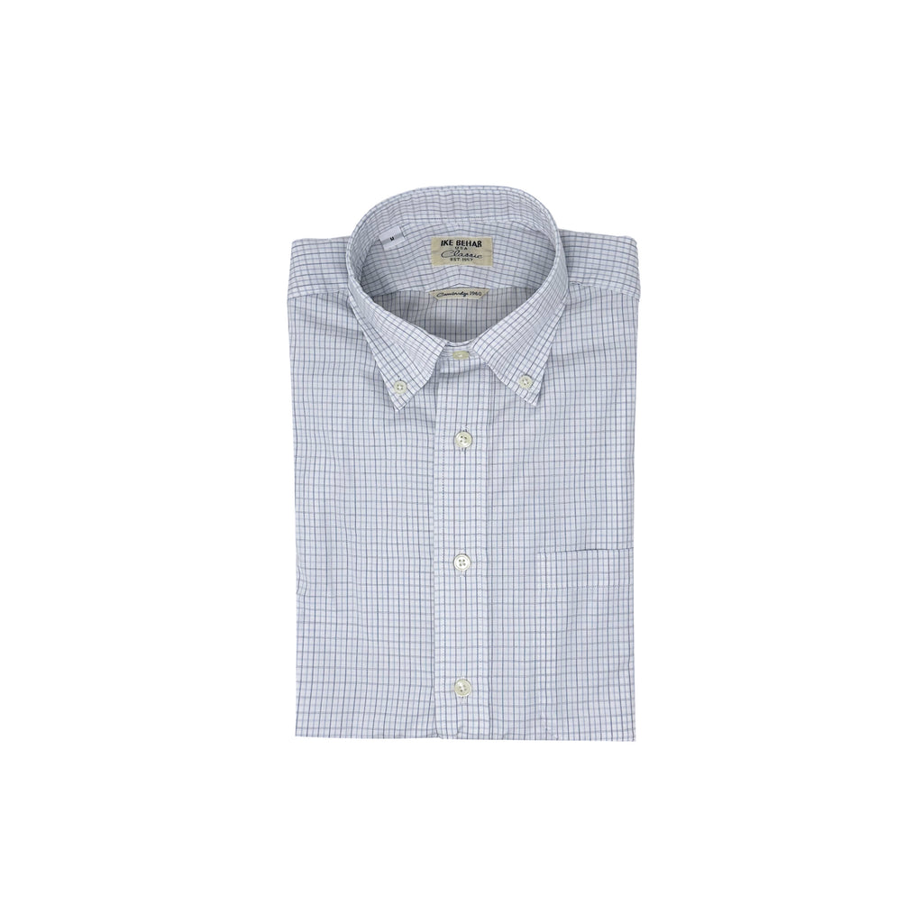 Men's graph check button-down shirt made of 100% cotton - Shop stylish high-quality mens shirts by Ike Behar