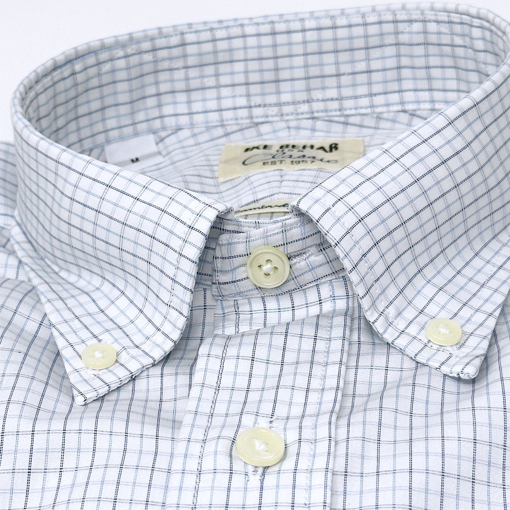 Men's graph check button-down shirt made of 100% cotton - Shop stylish high-quality mens shirts by Ike Behar