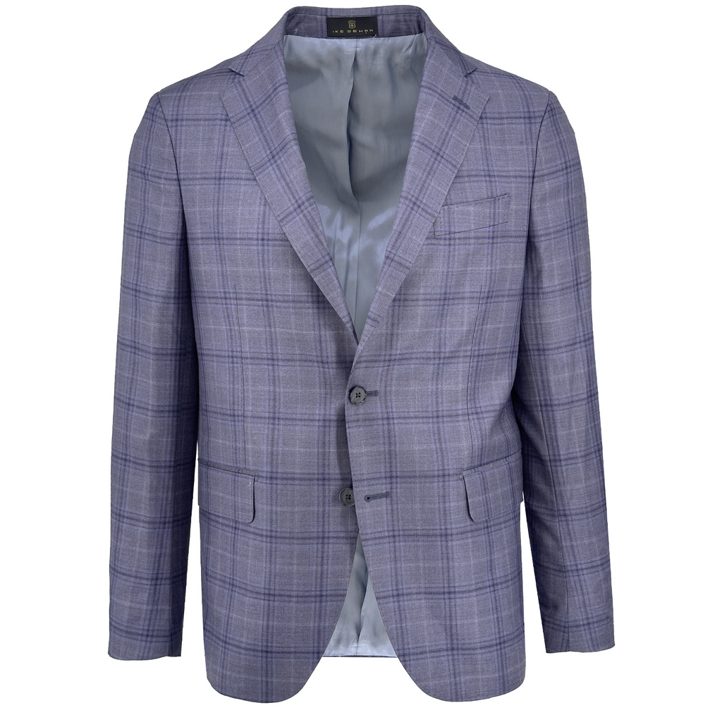 Men's lavender check sport coat jacket made of 100% super wool - Shop stylish high-quality mens sport coats by Ike Behar