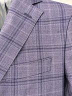 Men's lavender check sport coat jacket made of 100% super wool - Shop stylish high-quality mens sport coats by Ike Behar