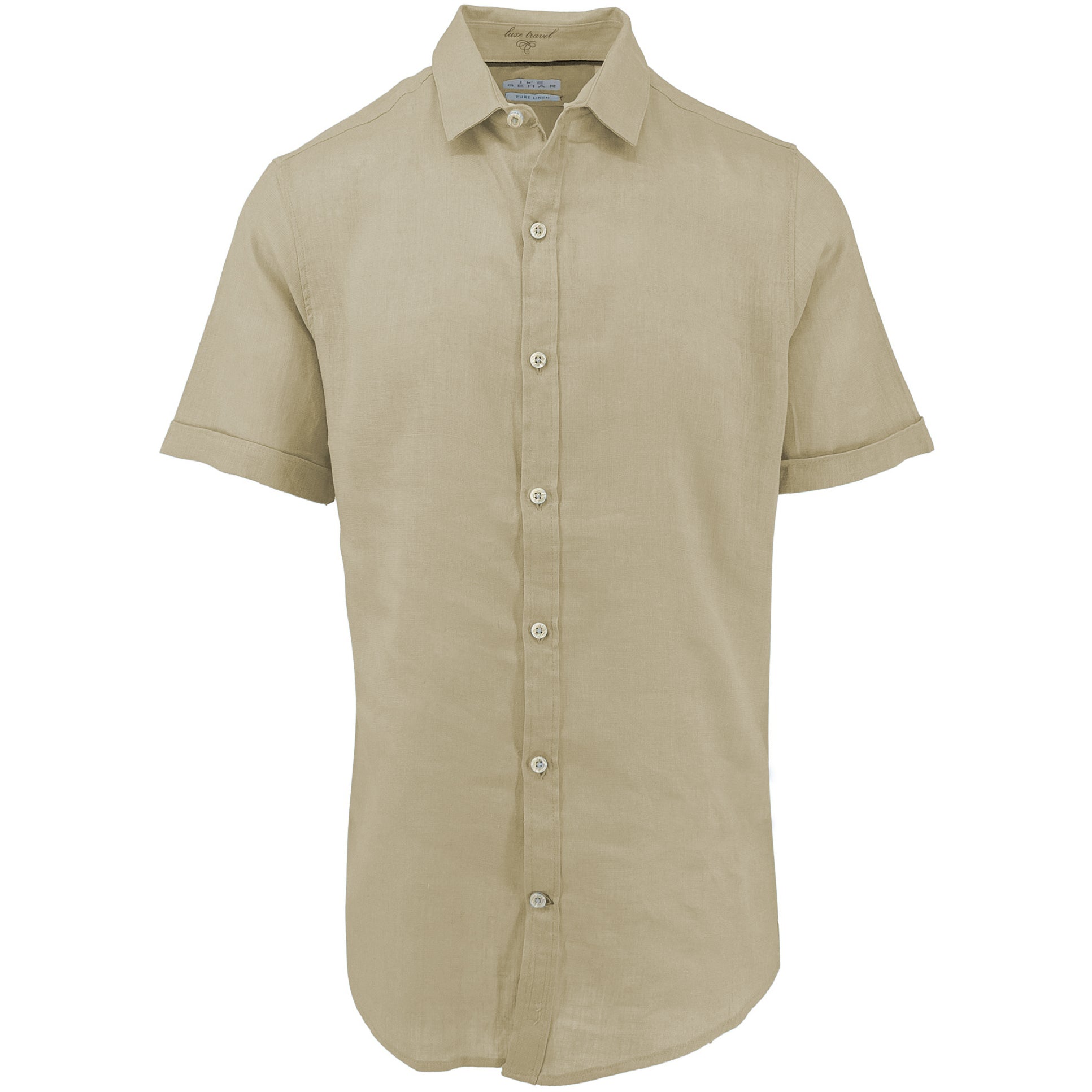 Mushroom Pure Linen Short Sleeve Shirt