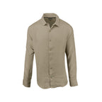 Men's mushroom beige pure 100% linen shirt - Shop stylish high-quality mens linen shirts by Ike Behar