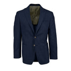 Men's navy blue denim sport coat made of wool silk linen blend - Shop stylish high-quality mens sport coats by Ike Behar
