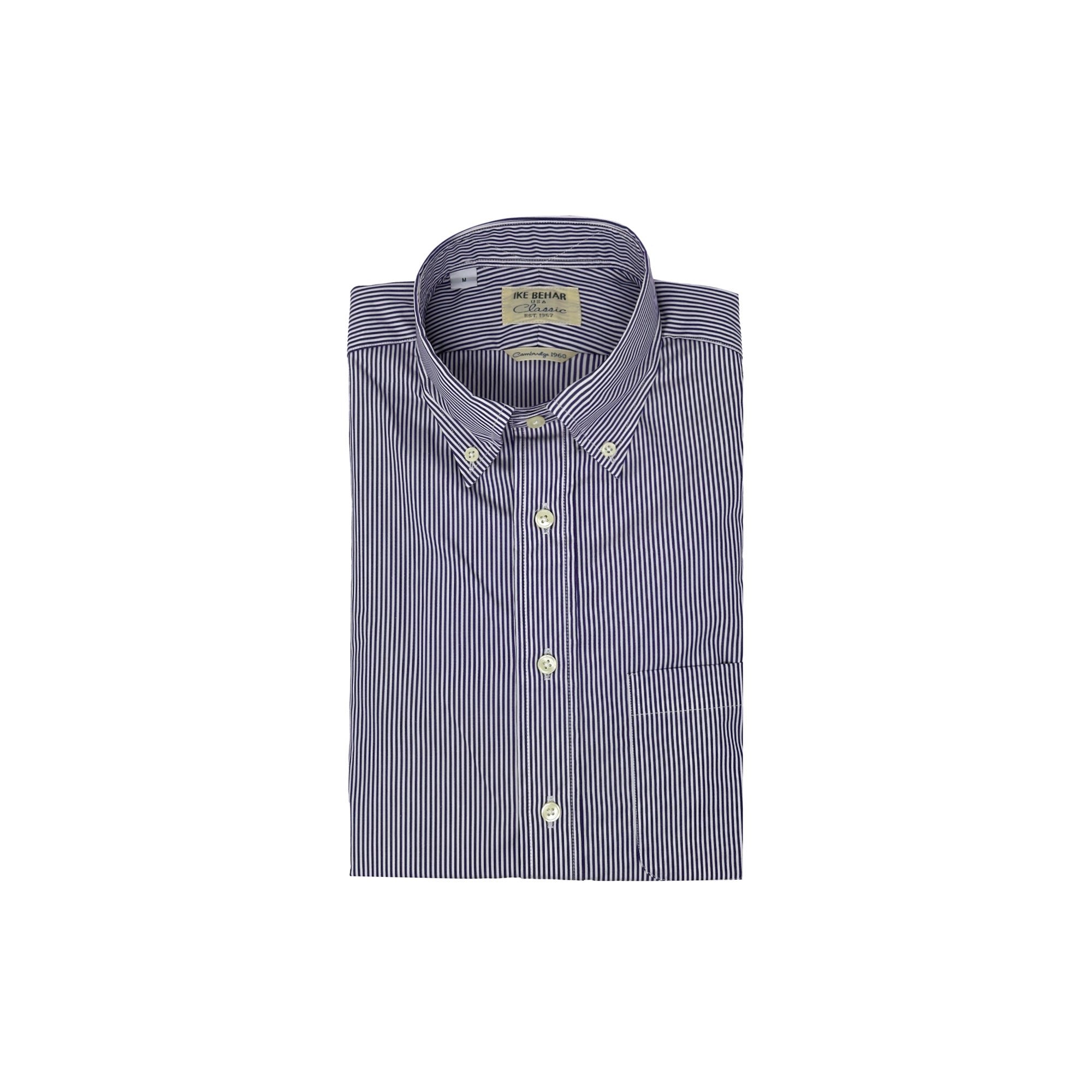 Men's Navy Stripe Button-Down Shirt, M Men's Navy Stripe Button-Down Shirt, M