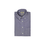 Men's navy blue stripe button-down shirt made of 100% cotton - Shop stylish high-quality mens shirts by Ike Behar