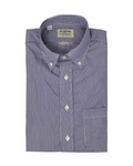 Men's navy blue stripe button-down shirt made of 100% cotton - Shop stylish high-quality mens shirts by Ike Behar