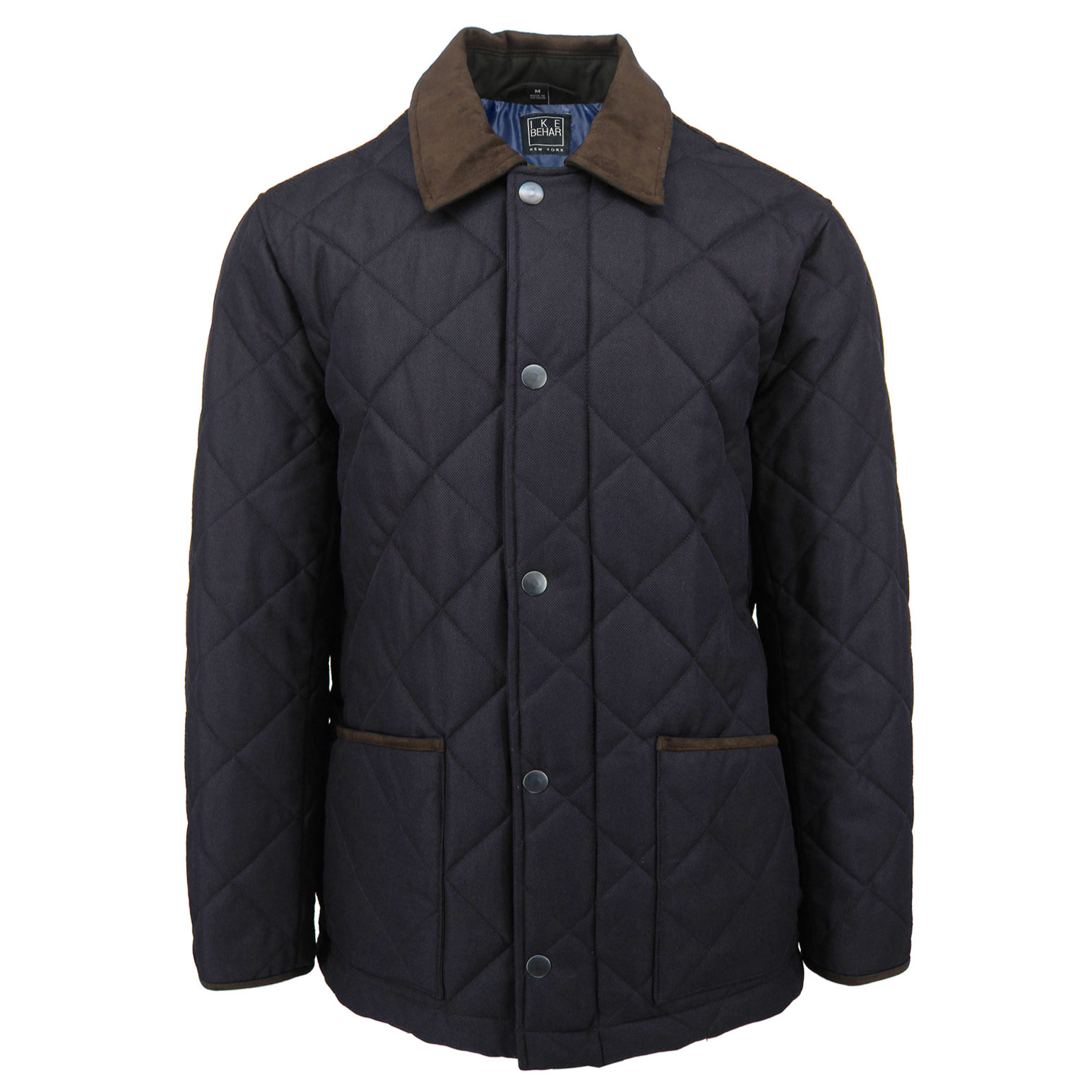 Men's navy quilted jacket. Shop stylish, high-quality mens sport jackets by Ike Behar.