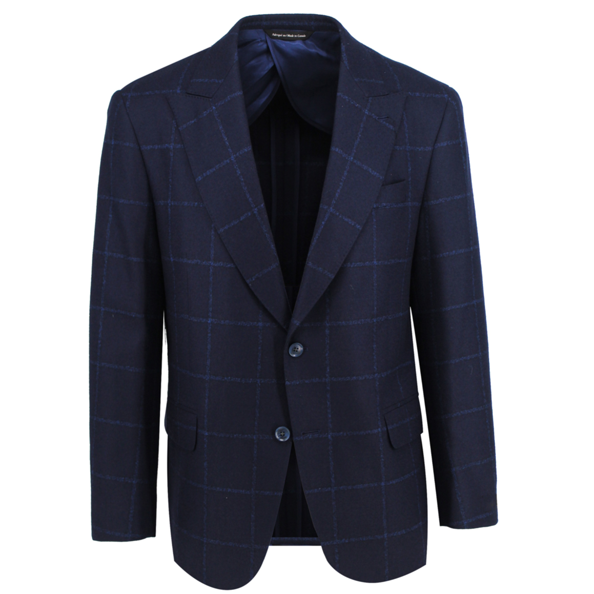Navy Window Pane Sport Coat 46 / R