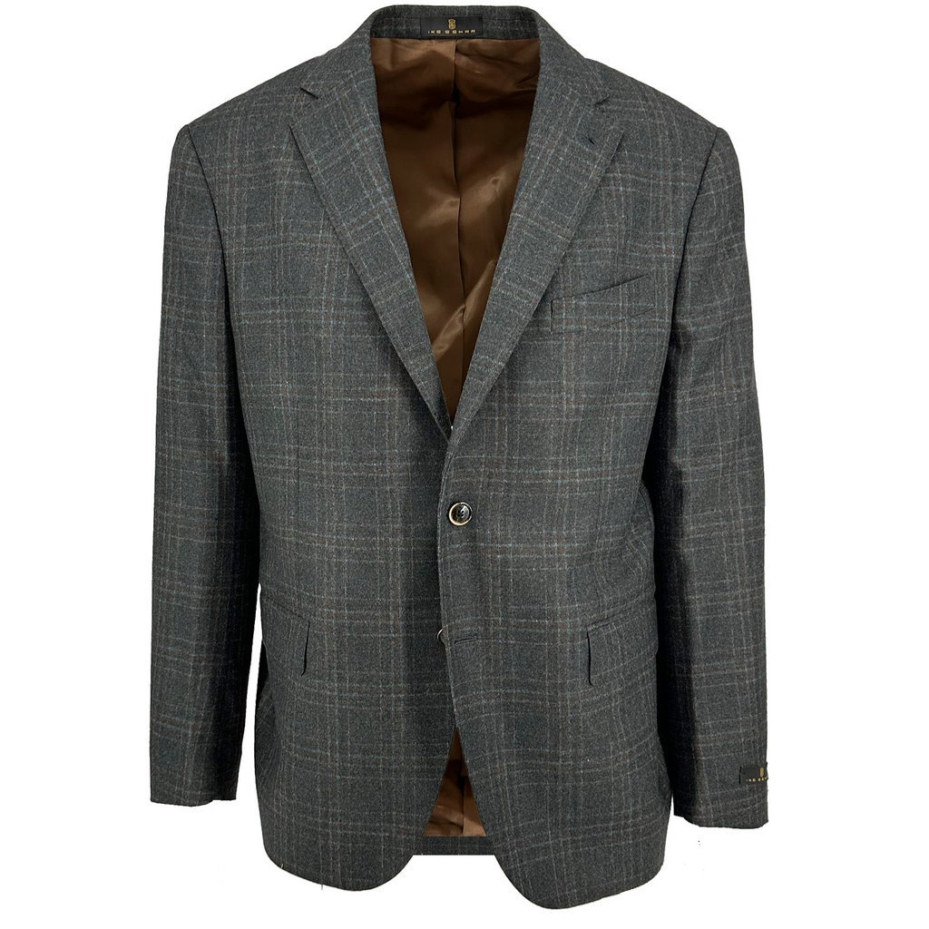 Men's Olive Check New Zealand Merino Sport Coat made of 100% wool - Shop stylish high-quality mens sport coats by Ike Behar