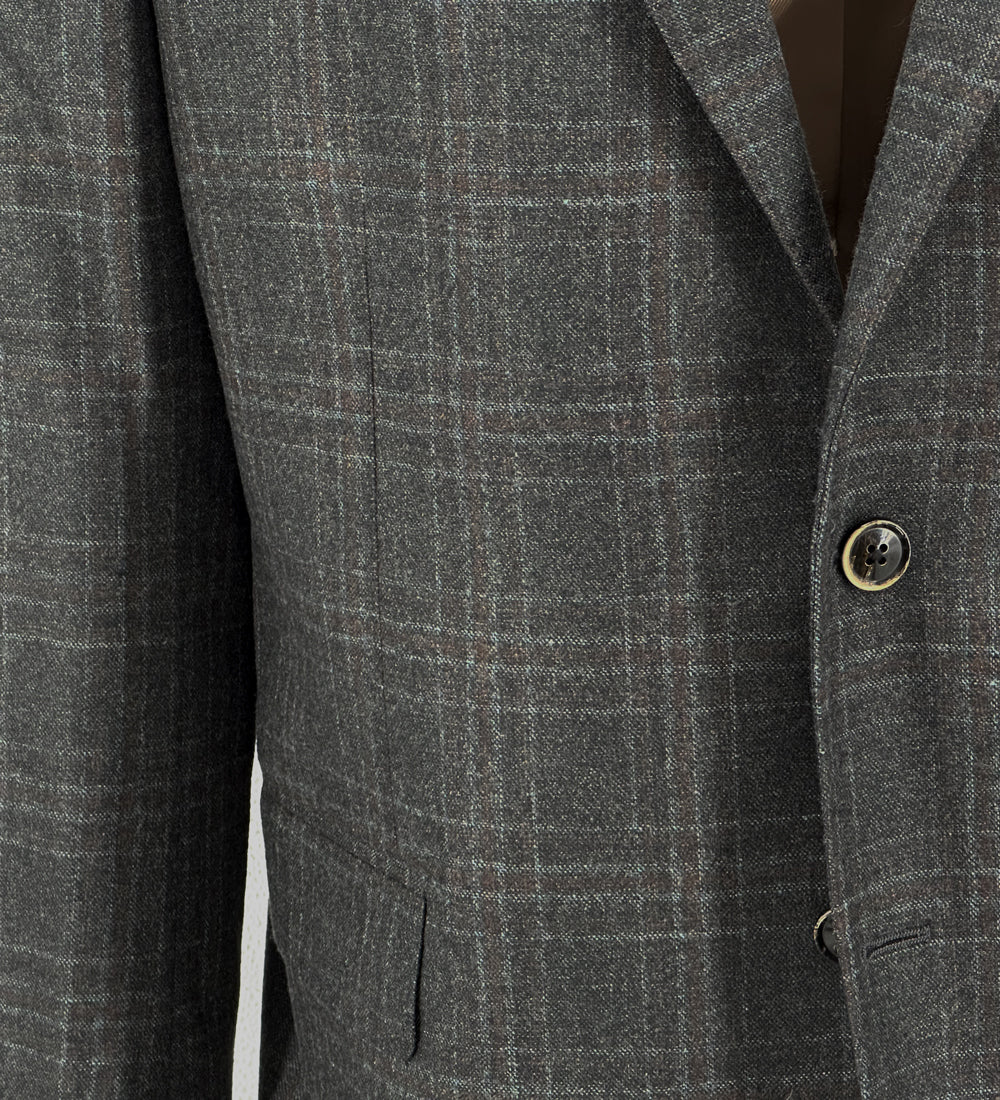 Men's Olive Check New Zealand Merino Sport Coat made of 100% wool - Shop stylish high-quality mens sport coats by Ike Behar