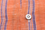 Men's Orange With Violet Striped Italian Linen Sport Shirt. Shop stylish high-quality mens sport shirts by Ike Behar.