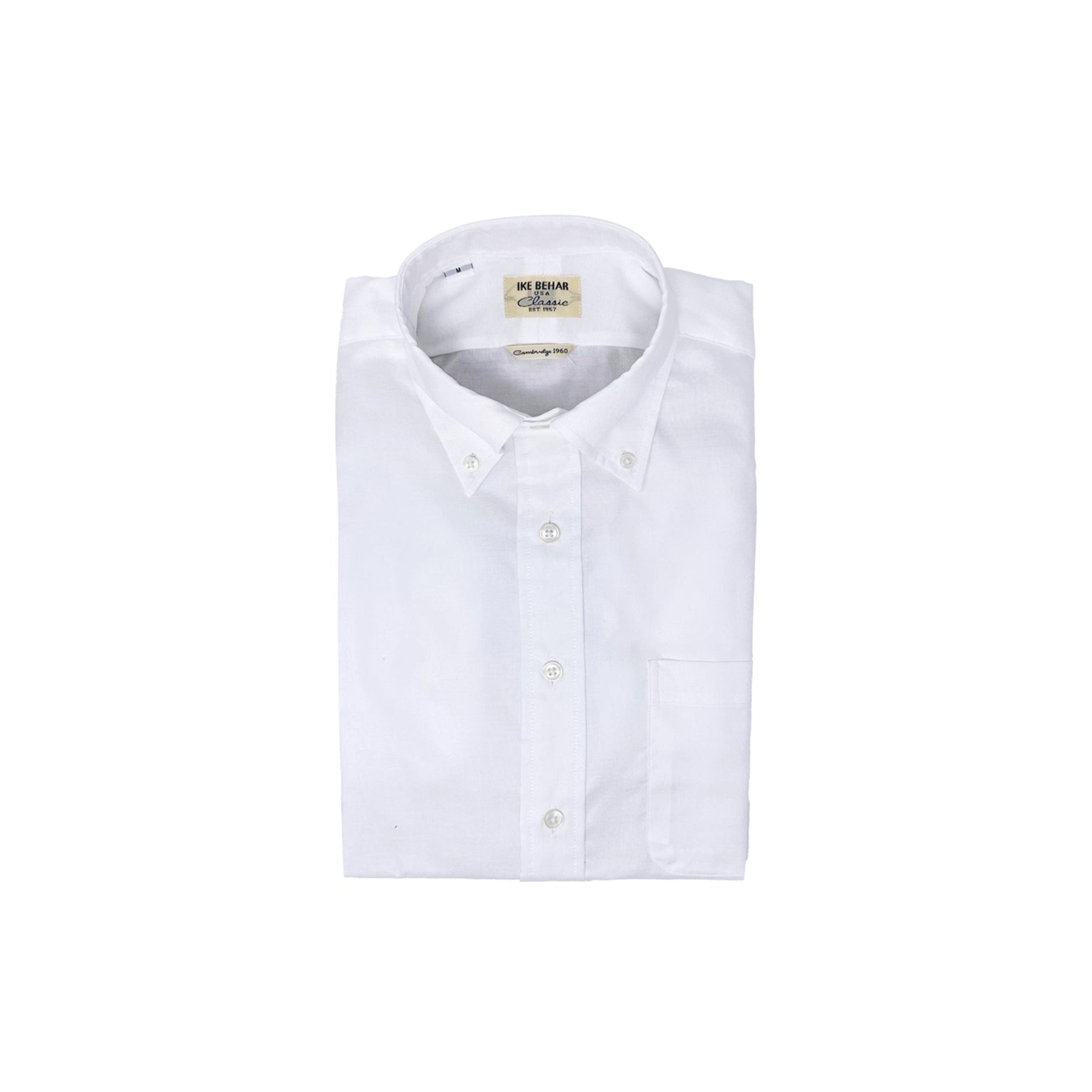 Men's White Oxford Button-Down Shirt Ike Behar Men's White Oxford Button-Down Shirt Ike Behar