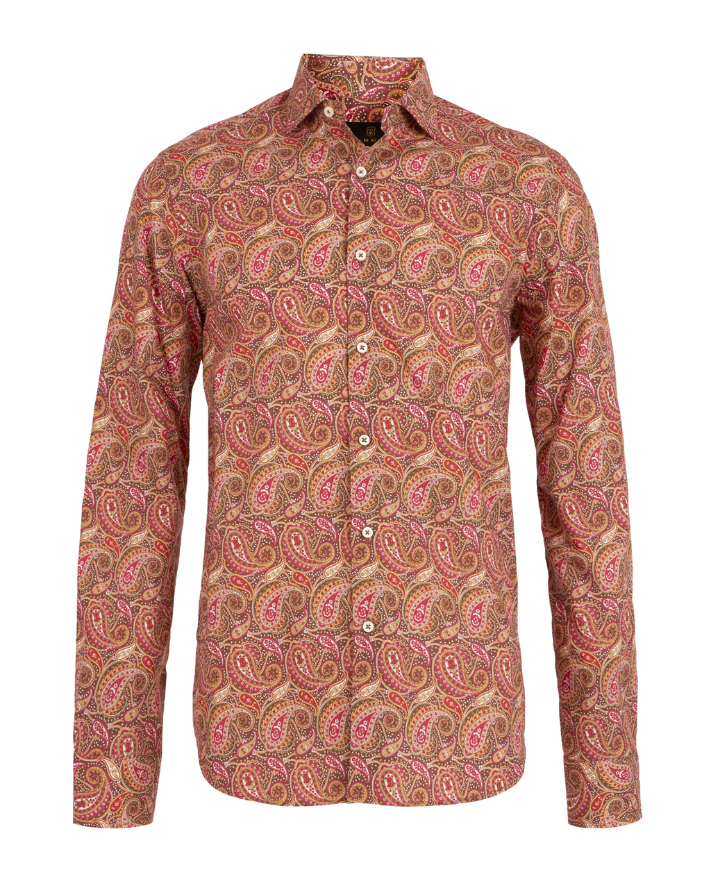 Men's Paisley Print long sleeve sport shirt 100% cotton with franco collar. Shop stylish high-quality mens sport shirts by Ike Behar.
