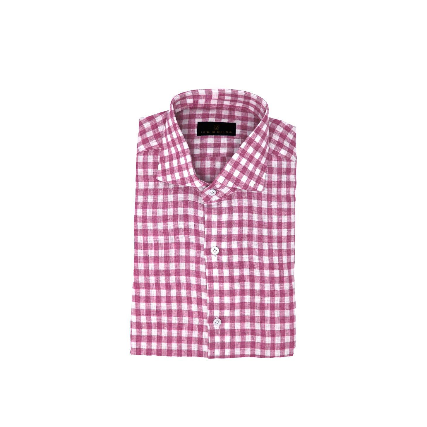 Men's Pink Linen Buffalo Check Sport Shirt – Ike Behar
