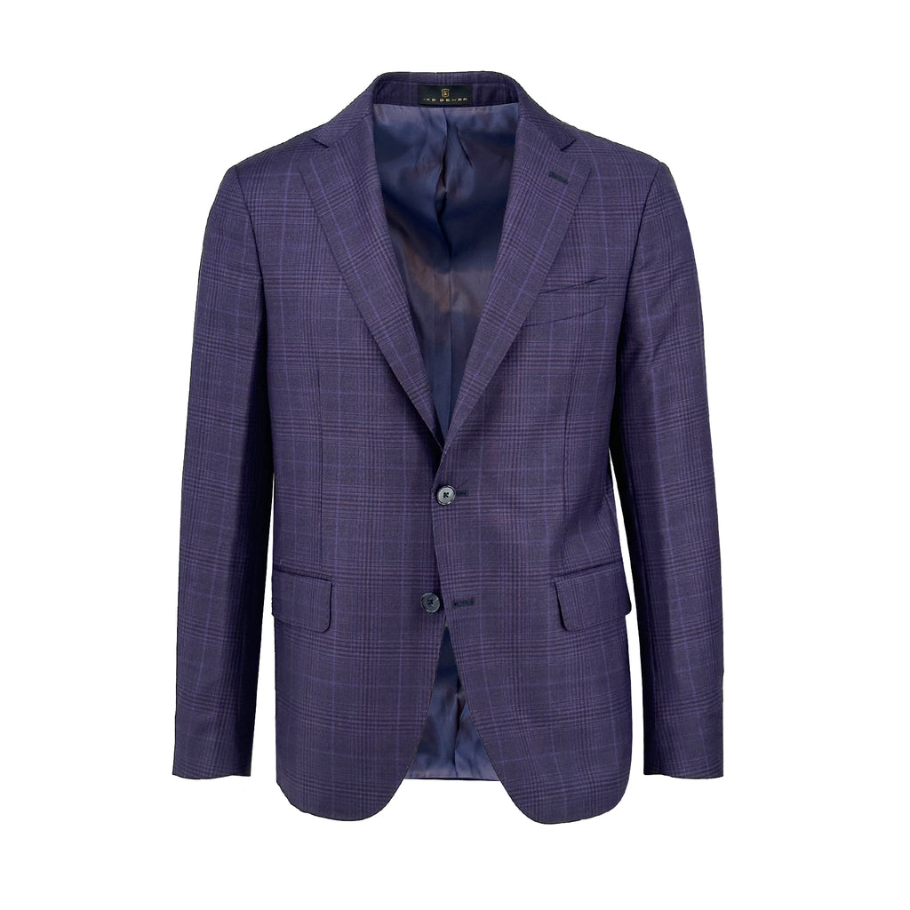 Men's plum check sport coat jacket made of 100% wool - Shop stylish high-quality mens sport coats by Ike Behar