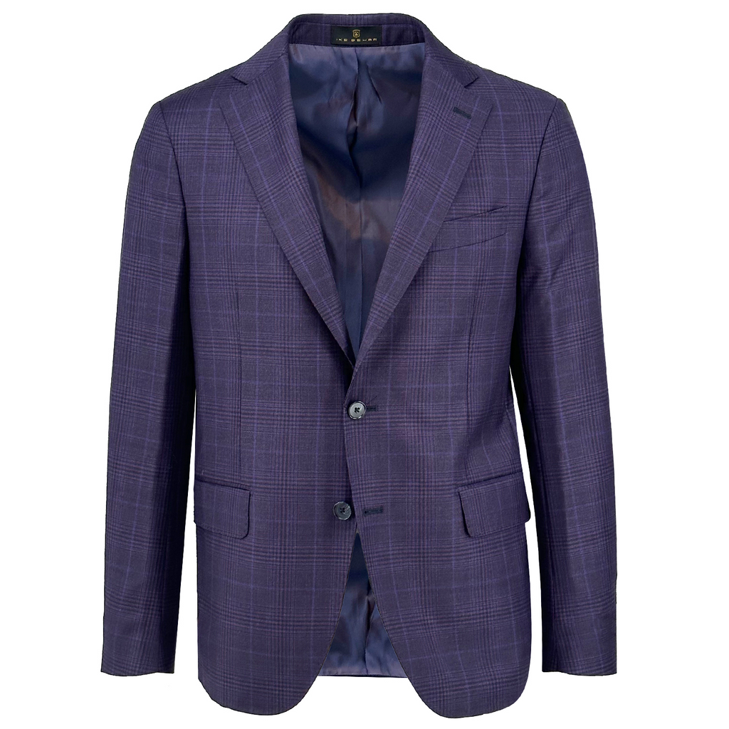 Men's plum check sport coat jacket made of 100% wool - Shop stylish high-quality mens sport coats by Ike Behar