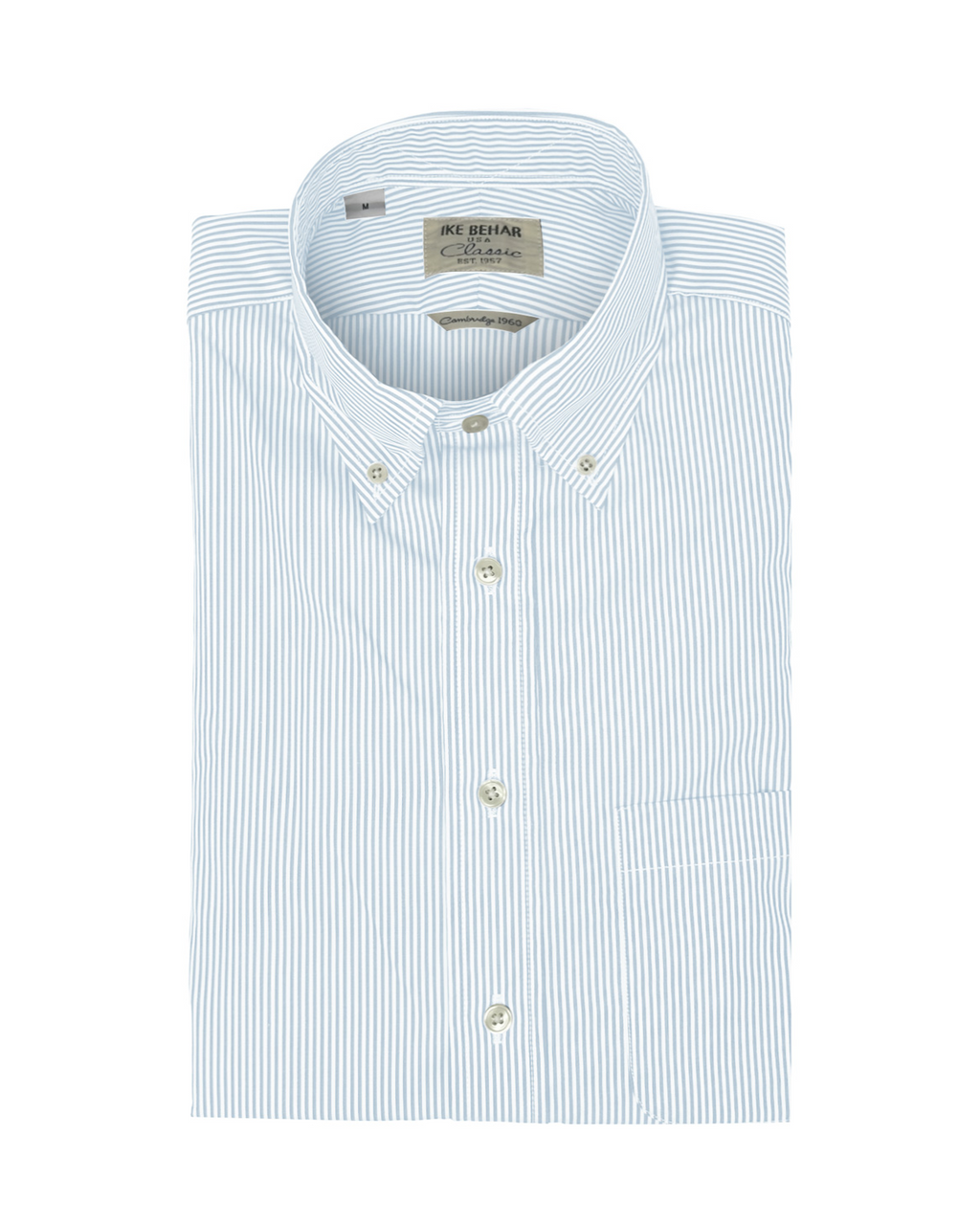 Men's sky blue stripe button-down shirt made of 100% cotton - Shop stylish high-quality mens shirts by Ike Behar