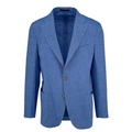 Men's sky blue chevron sport coat jacket made of unlined linen cotton blend - Shop stylish, high-quality mens jackets by Ike Behar