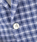Men's sky, navy and white check sport coat jacket made of linen silk cotton blend - Shop stylish high-quality mens sport coats by Ike Behar