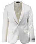 Men's slim fit shawl collar white tuxedo jacket. Shop stylish high-quality mens tuxedo jackets by Ike Behar.