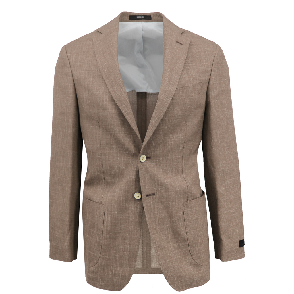 Men's tan summertime sport coat Jacket made of silk wool linen blend - Shop stylish high-quality mens sport coats by Ike Behar