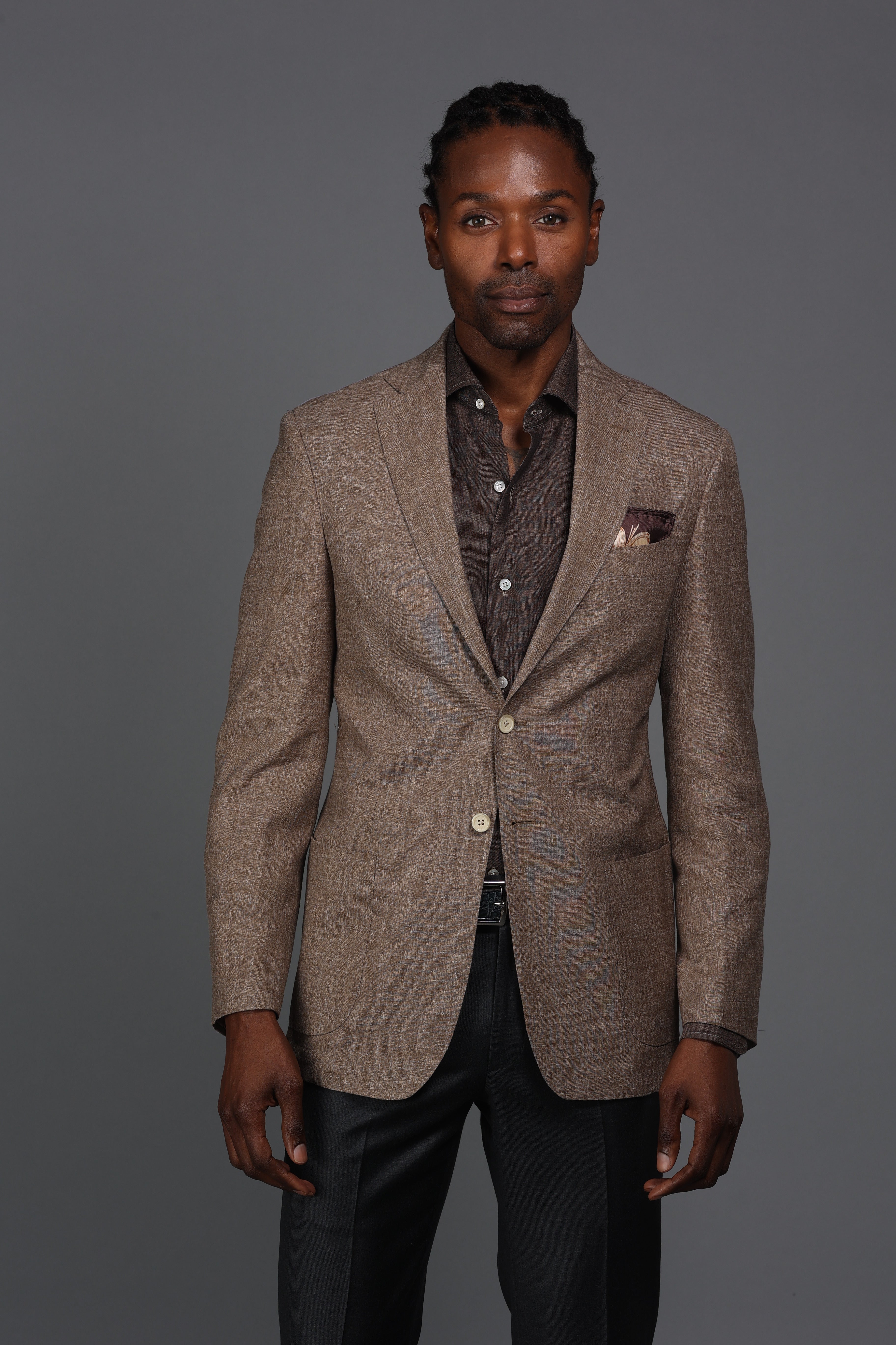 Men's tan summertime sport coat Jacket made of silk wool linen blend - Shop stylish high-quality mens sport coats by Ike Behar