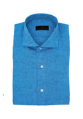 Teal Hand Finished Italian Linen Shirt