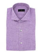 Men's button-down purple shirt made of Italian linen - Shop stylish high-quality mens shirts by Ike Behar