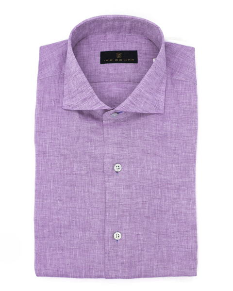 mens plum dress shirt G-style USA Men's Regular Fit Long Sleeve Solid Color Shirts - Purple - 1X - 17-17.5 featuring a classic male collared neckline and a convenient chest pocket Mens Purple Color Dress Shirt