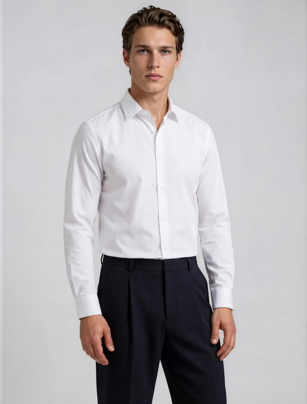 Classic White Twill Made in USA Dress Shirt