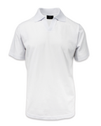 Men's white pima johny collar sweater knit polo tee. Shop stylish, high-quality mens tees by Ike Behar