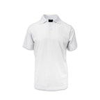 Men's white pima johnny collar polo T-shirt. Shop stylish high-quality mens polo t-shirt by Ike Behar.