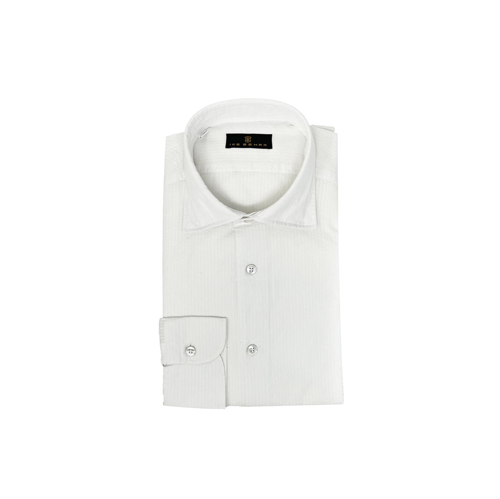 Men's white seersucker 100% cotton shirt - Shop stylish high-quality mens sport shirts by Ike Behar.