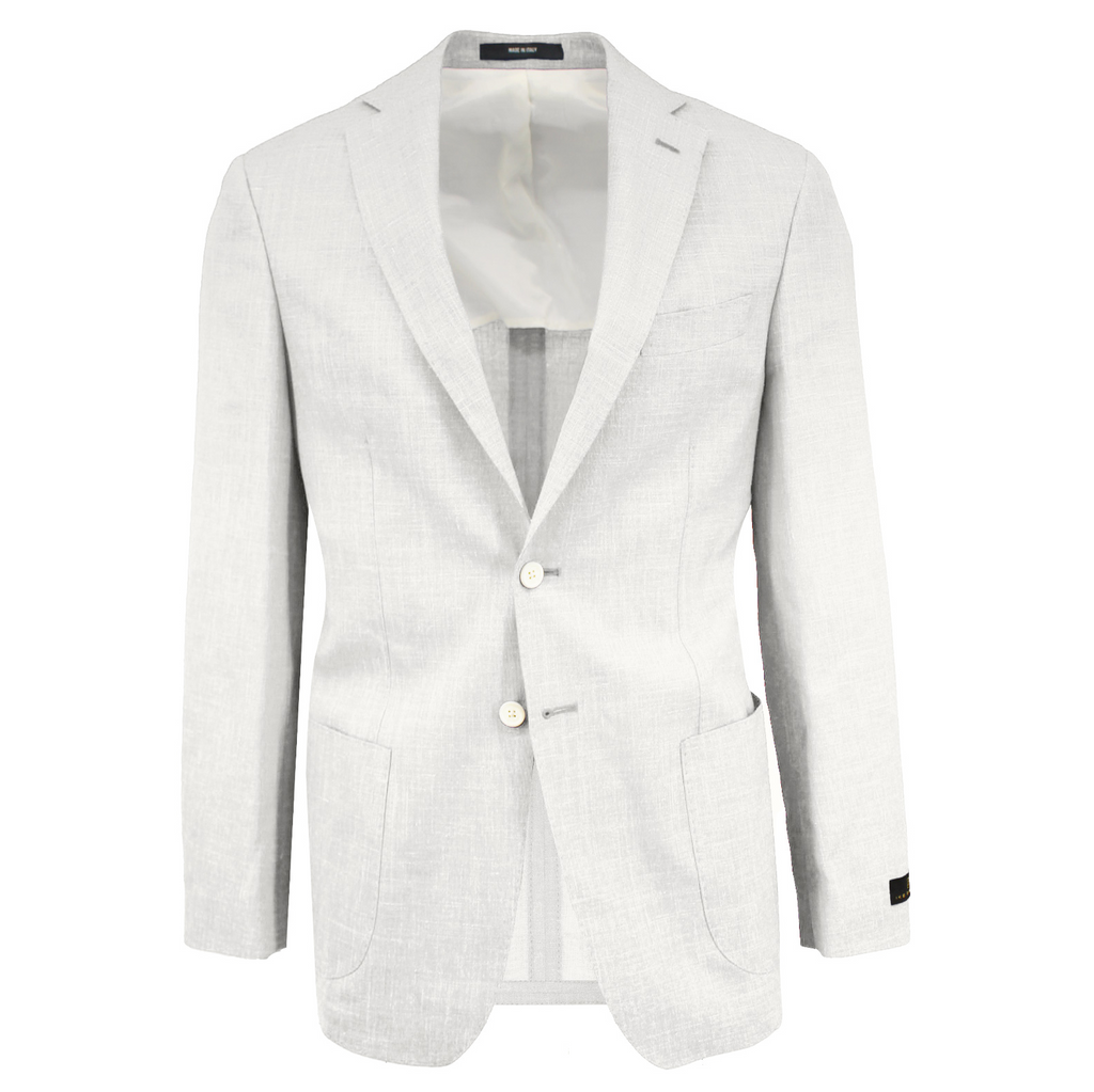 Men's white summertime sport coat jacket made of silk wool linen blend - Shop stylish high-quality mens sport coats by Ike Behar