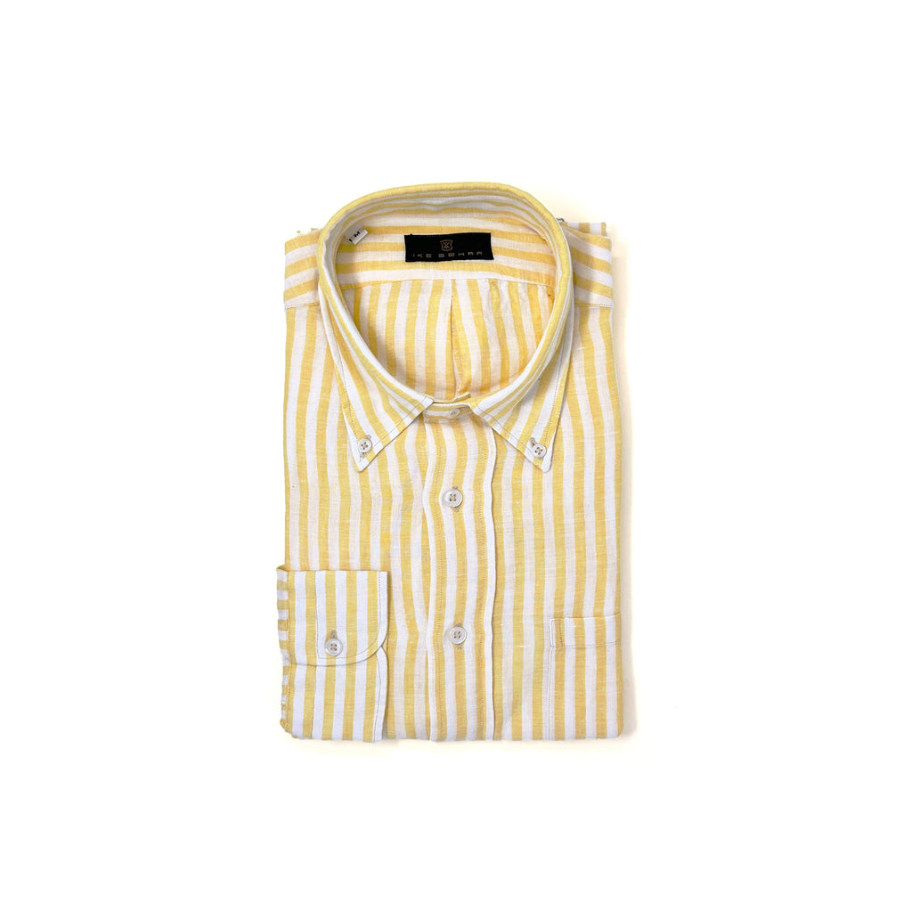 mens yellow pinstripe dress shirt Unique Bargains Men's Casual Striped Long Sleeves Button Down Dress Shirts XL Yellow White