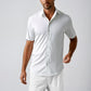 White Cool Knit Button-Front and Short Tennis Set