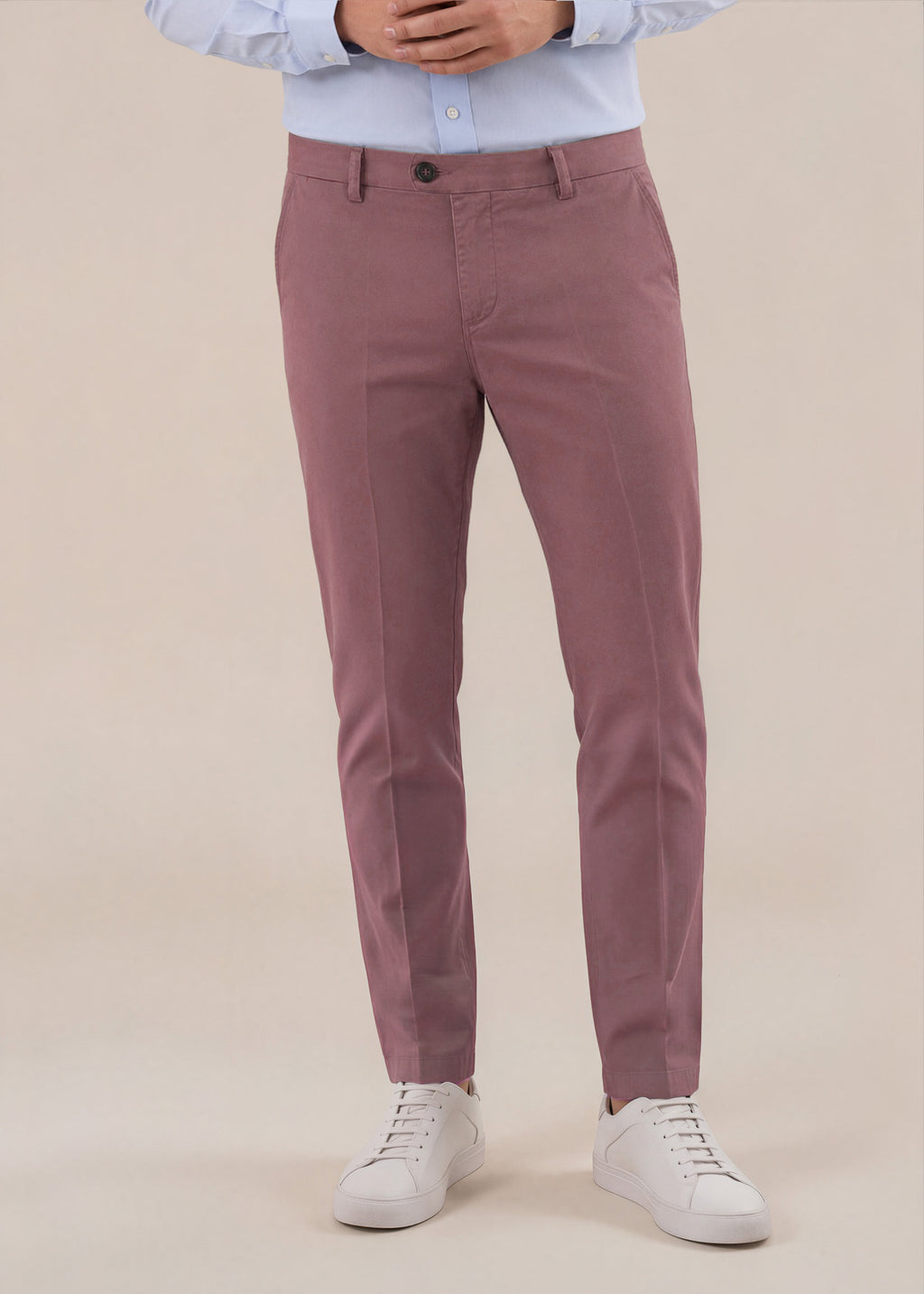 Soft Berry Italian Stretch Cotton Chino Pant
