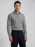 Black Mini-Check Natural Stretch Cotton Dress Shirt