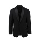 Black Shawl Collar Stretch Evening Jacket