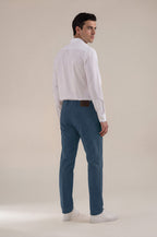 New Navy Italian Five-Pocket Stretch Cotton Pant