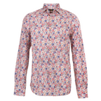 Men's Floral Print long sleeve sport shirt button up 100% cotton with franco collar - Shop stylish high-quality mens sport shirts by Ike Behar.