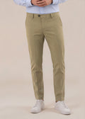 Khaki Italian Stretch Cotton Chino Pant