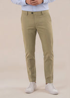 Khaki Italian Stretch Cotton Chino Pant