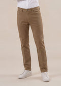 Khaki Italian Five-Pocket Stretch Cotton Pant