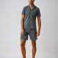 Jacquard Knit Button-Front and Short Set