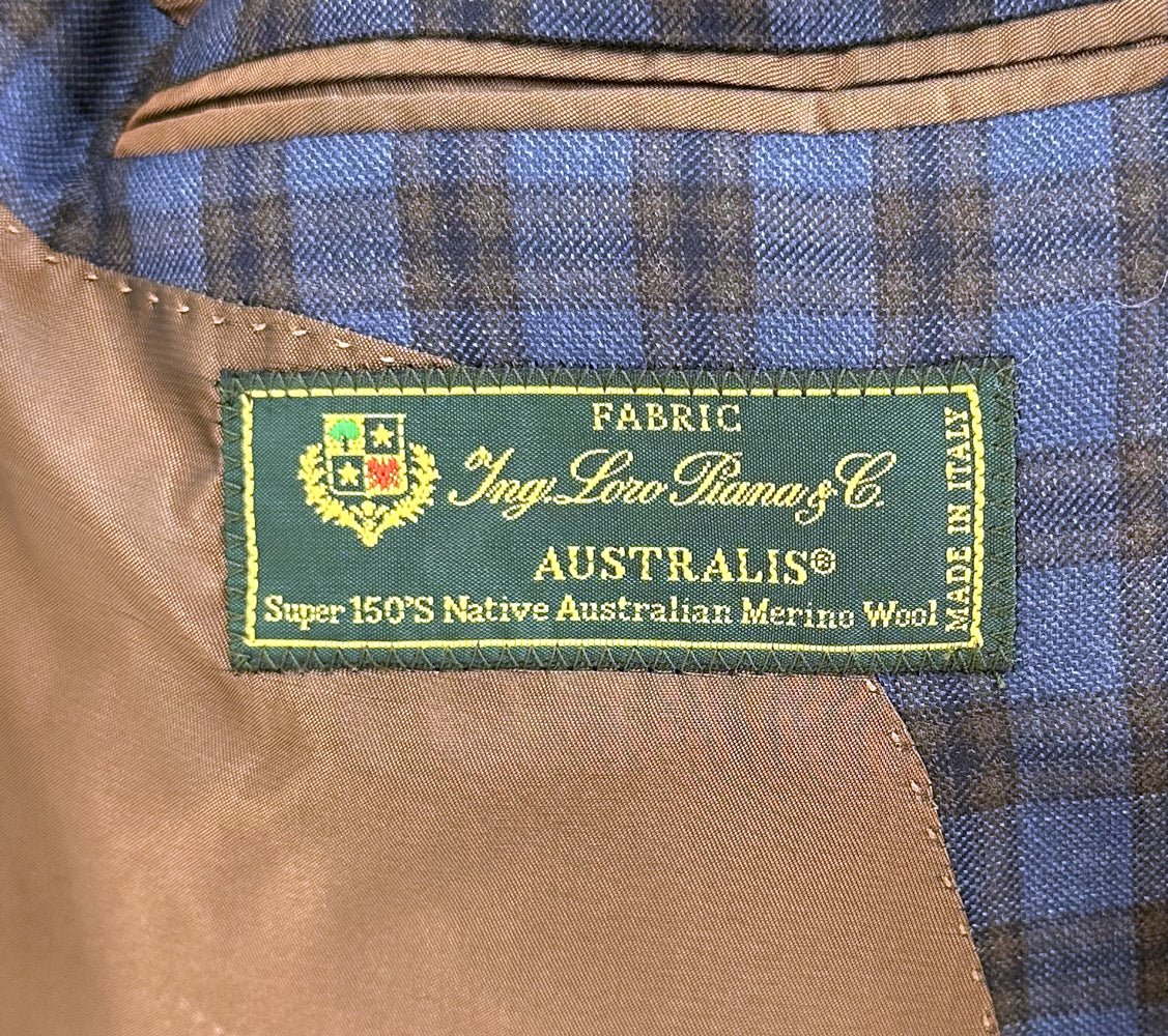 Navy and Brown Check Australian Merino Sport Coat