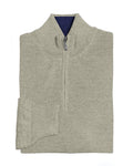 Timber and Navy 1/4 Zip Cashmere Sweater