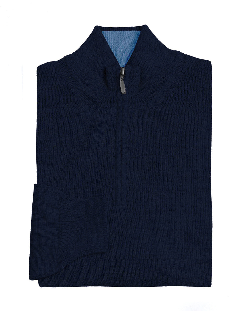Navy and Blue Haze 1/4 Zip Cashmere Sweater