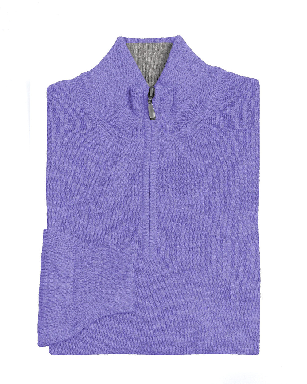 Deep Iris and Cement 1/4 Zip Cashmere Sweater