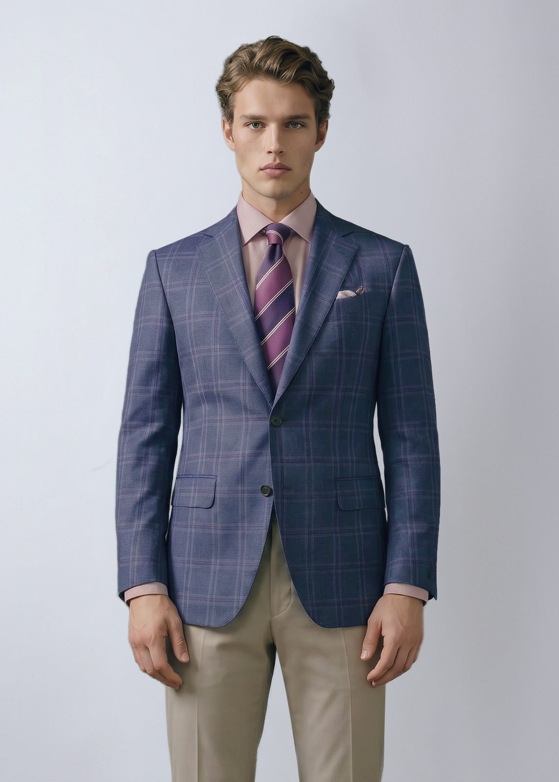 Men's Dream Tweed Navy Windowpane Suit – Ike Behar
